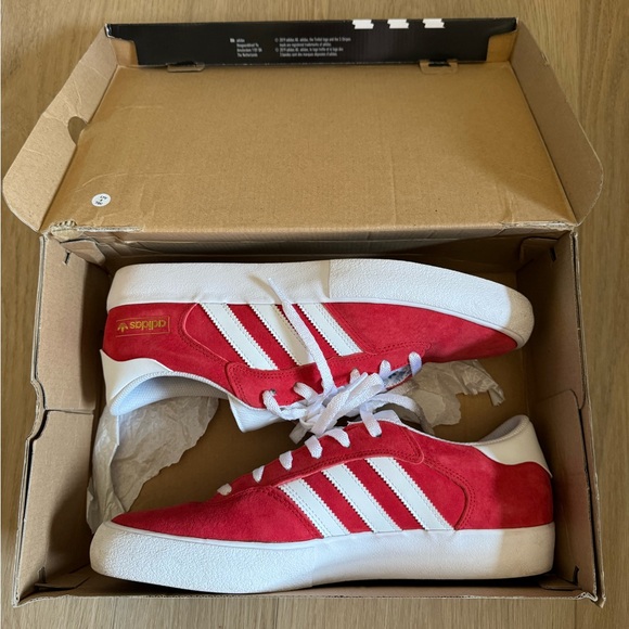 Adidas Red and White Sneakers - Picture 6 of 7